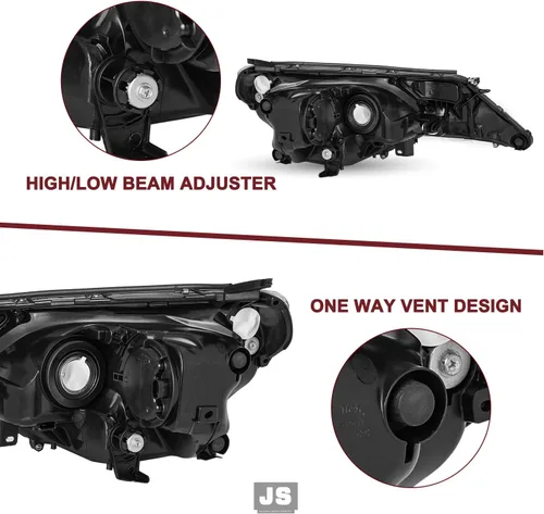 Miniatura 5 de JSBOYAT Conjunto de faros halógenos compatible con Toyota Rav4 2013, 2014, 2015, carcasa negra con reflector ámbar (bombillas incluidas)