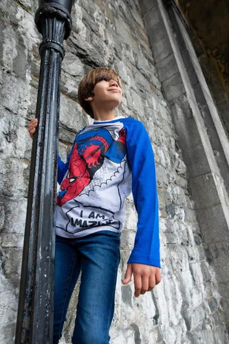 Miniatura 2 de Marvel Camiseta estampada de manga larga para niños Spiderman grisazulrojoverde, grisazulrojoverde