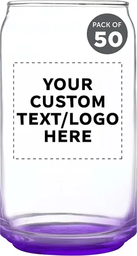 Miniatura 14 de Juego de 10 vasos de lata de cerveza personalizados, 16 onzas, tamaño de pinta, texto promocional, logotipo, forma de lata de soda, cristalería