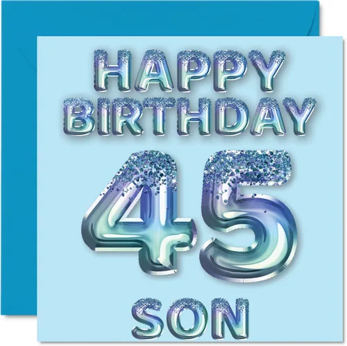Miniatura 175 de Stuff4 Tarjeta de primer cumpleaños para niños, globo de fiesta con purpurina azul, tarjetas de feliz cumpleaños para niño de 1 año, nieto, hijo, 57