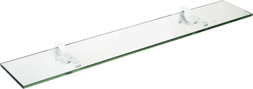 Miniatura 5 de Spancraft Monarch - Estante de vidrio cromado M, 25 x 84 cm/10" x 33" Bronce cepillado