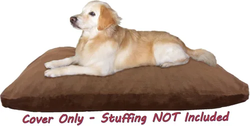 Miniatura 4 de Dogbed4less Tamaño extra grande de 40 x 35 x 4 pulgadas, cama para mascotas de color marrón con diseño de vaquero de mezclilla, cubierta externa