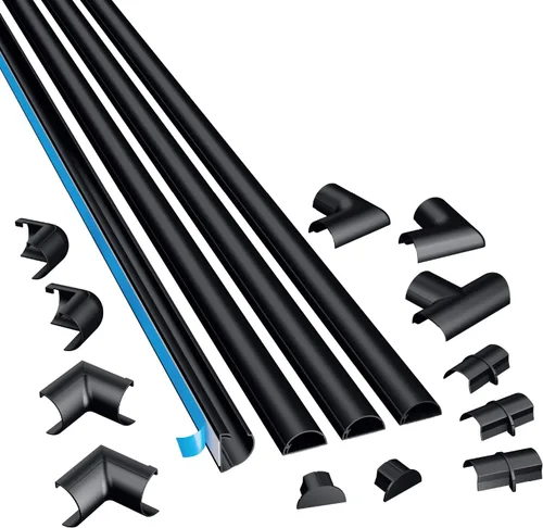 Miniatura 10 de D-Line Kit Ocultador de Cables de 13.12 pies, Cubierta de Cable Patentada, Oculta Cables en la Pared, Canal para Cables de Montaje de TV