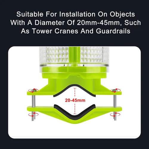 Miniatura 5 de Aolyty Luz de advertencia estroboscópica solar IP54 impermeable LED intermitente luz de seguridad brillante lámpara de advertencia al aire libre Rojo