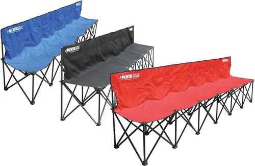Miniatura 7 de Kwik Goal 6-Seat Kwik Bench, Black, Steel Frame with Woven Fabric Seats, 16" H x 108" W
