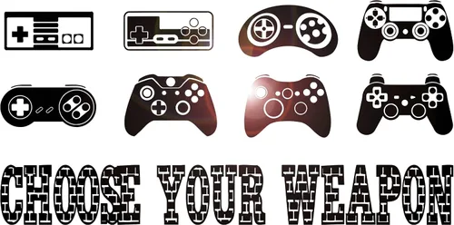Calcomanía de pared de vinilo grande para juegos con citas de joysticks y videojuegos (ig4500)