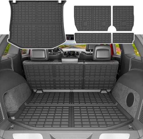 Miniatura 27 de xipoqix Alfombrilla de maletero con respaldo Compatible con forros de carga Jeep Cherokee 2019-2023 de TPE, protector de asiento trasero de repuesto