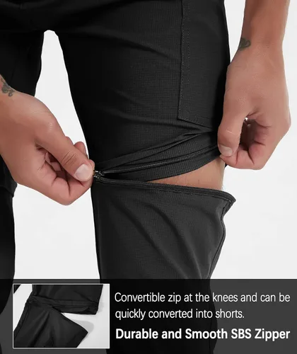 Miniatura 48 de Pantalones de senderismo para hombre, convertibles, con cremallera, ligeros, impermeables, de secado rápido, pesca al aire libre, viajes, safari