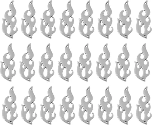 Honbay 24 piezas de aleación de llama, conectores de fuego, colgantes para aretes, pulseras, collares, joyería, aleación, No es una piedra preciosa
