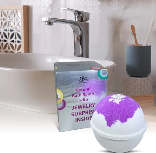 Miniatura 6 de Bomba de baño con collar de oso sorpresa en el interior, ingredientes naturales hidratantes para la piel, seguros para los niños, bomba de baño