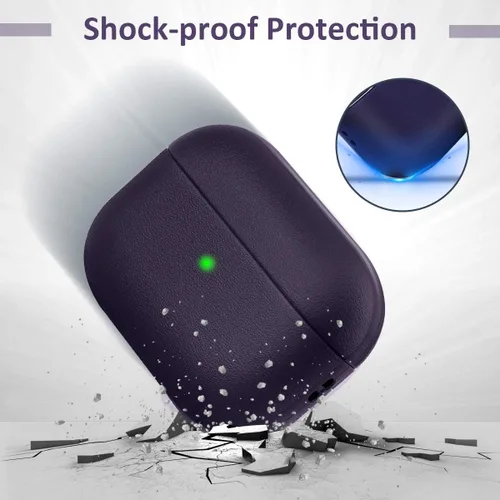 Miniatura 2 de JIELIELE Funda de actualización compatible con Airpods Pro, funda protectora de cuerpo completo de textura de cuero compatible con Airpods Pro
