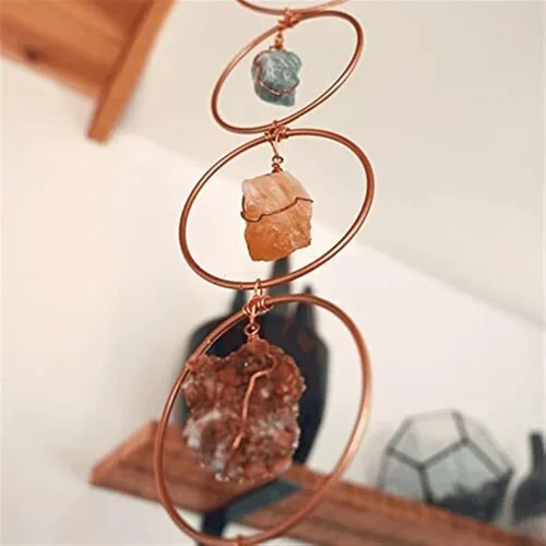 Miniatura 7 de Piedras preciosas de cristal de chakra crudo, decoración de pared de piedras preciosas de cristal crudo, adorno colgante de meditación, decoración