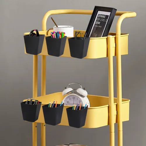Miniatura 4 de 8 portavasos colgantes, accesorios de carrito rodante, accesorios de carrito utilitario para suministros de manualidades, cubos organizadores