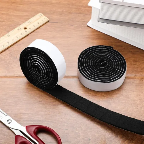 Miniatura 6 de Shappy Paquete de 2 tiras de fieltro con parte trasera adhesiva, rollo de cinta de fieltro, antideslizantes, autoadhesivas, cortables para muebles