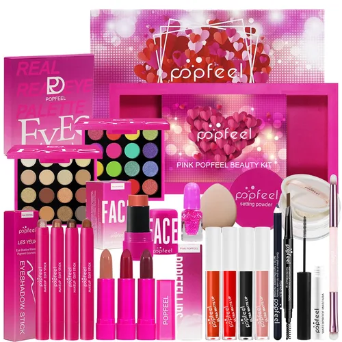 Miniatura 15 de Kit de maquillaje todo en uno rosa intenso para mujeres, kit completo, regalo de maquillaje para el día de la madre, para mujeres y niñas, paquete