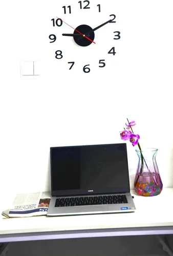 Miniatura 3 de OceeK Reloj de pared para bricolaje, moderno, silencioso, sin tictac, funciona con pilas, cuarzo de calidad 3D sin marco, cierre de pared