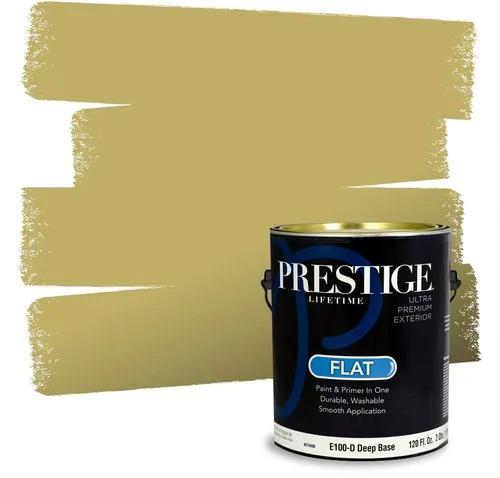 Miniatura 176 de Prestige Paints - Pintura exterior e imprimación en uno, 1 galón, plano, compatibilidad comparable con el color menta «Whipped Mint» de Behr
