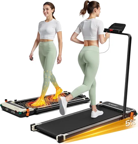 Miniatura 8 de AKLUER Caminadora Plegable con Inclinación – Caminadora 2 en 1 de Doble Cara para Debajo del Escritorio con Masajeador de Pies Shiatsu, Caminadoras