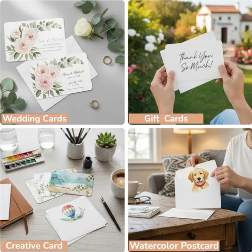 Miniatura 7 de 50 juegos de papel de acuarela, tarjetas de acuarela de 4 x 6 pulgadas con sobres, papel de color de agua de 140 libras/10.58 oz/m², suministros