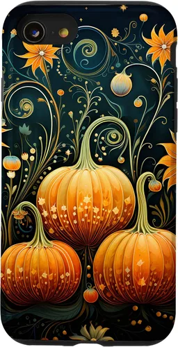 Miniatura 18 de Funda floral para iPhone 16 Pumpkins Vintage Otoño Otoño