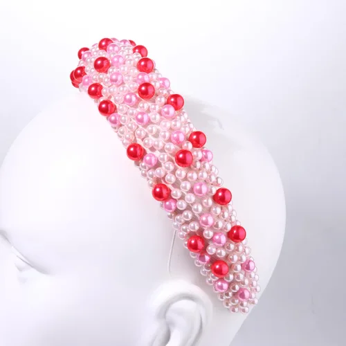 Miniatura 7 de Diademas de cristal para mujer, diadema acolchada de perlas para el día de San Valentín, con diamantes de imitación y perlas de imitación