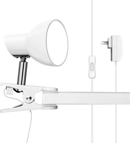 Miniatura 9 de Lámpara LED con clip, luz de escritorio súper brillante de 5 W, rotación de 330° con abrazadera en el escritorio/mesa/cabecero de cama/armario, Azul