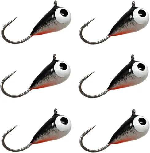 Miniatura 32 de Reaction Tackle Plantillas de pesca en hielo de tungsteno - Plantilla súper sensible en forma de lágrima para panfish, crappie, lucioperca, perca