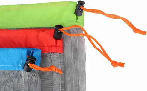 Miniatura 7 de Alemon Bolsas ligeras de malla transparente, bolsa de almacenamiento de nailon con cordón para camping, viajes, senderismo, juego de 3