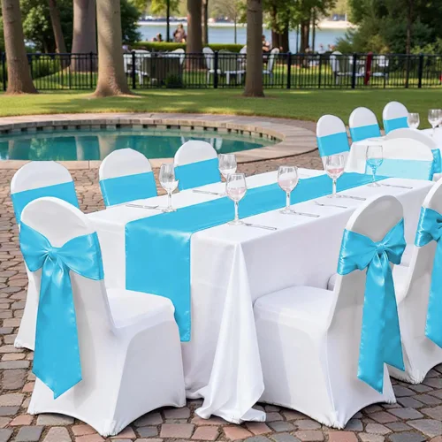 Miniatura 267 de mds - Lote de 10 lazos de satén para sillas de boda y eventos, para decoración de fiestas, 30 colores, Satin, 10 Verde oliva