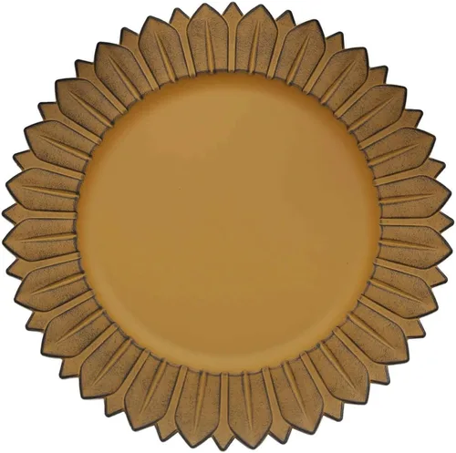 Miniatura 7 de Efavormart Paquete de 6 Platos Cargadores de Cena de Plástico de Girasol Amarillo Mostaza Mate de 13", Bandejas Redondas Desechables para Servir