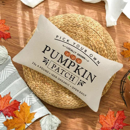 Miniatura 3 de Fundas de almohada con parche de calabaza otoñal, funda de almohada de cosecha de otoño, 12 x 20 pulgadas, casa de campo