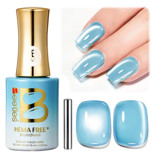 Miniatura 60 de Beetles - Esmalte de uñas de gel ultravioleta semipermanente sin HEMA de alto brillo para manicura francesa y arte de uñas, frasco a juego, blanco