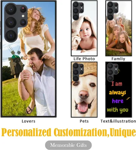 Miniatura 2 de Funda personalizada para Samsung Galaxy S23 Ultra con nombre de foto y texto - Funda suave y fina para teléfono móvil S 23 Ultra (negra) de 6.8