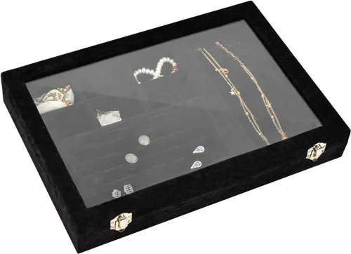 Miniatura 6 de VIEFIN Organizador de joyas organizador de aretes soporte para pulsera estuche de joyería de viaje organizador de collares platos apilables