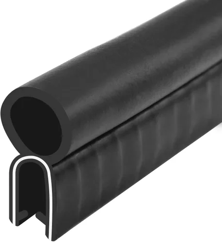 Tira de sello de goma de 20 pies, tira de sello de puerta de automóvil con bombilla superior en forma de U, burletes para puerta, borde de goma para