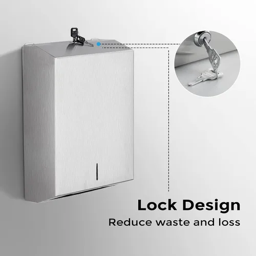 Miniatura 3 de Dispensador de toallas de mano triple para baño, dispensador de toallas de papel plegable en C, montaje en pared con instalación adhesiva sin