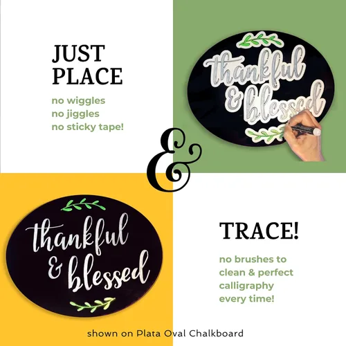 Miniatura 4 de Plata Chalkboards Plantillas magnéticas para letreros de pizarra, plantillas de pizarra cursiva, plantillas reutilizables para pizarras de tiza