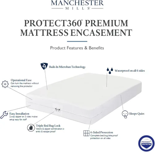 Miniatura 2 de Manchester Mills Protect360 - Funda y protector de colchón de alta calidad, tamaño King, protección del producto Microban, poliéster tejido