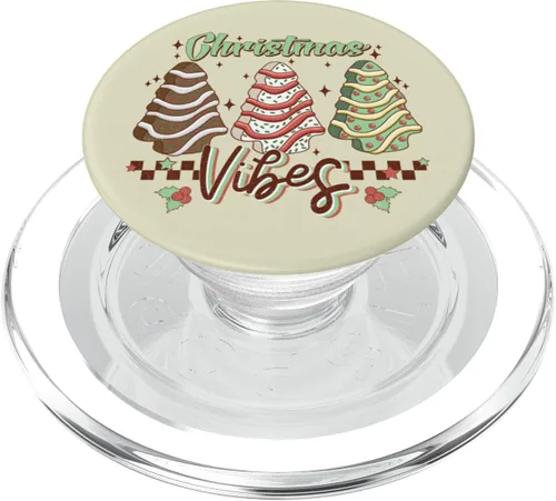 Vintage Christmas Tree Cakes Vibes Retro Feel Trendy PopSockets MagSafe PopGrip for iPhone