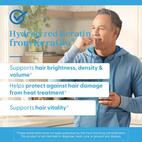 Miniatura 6 de Doctor's Best Suplemento de queratina hidrolizada para mujeres y hombres, queratina de 500 mg para apoyo a la salud del cabello, ayuda a proteger