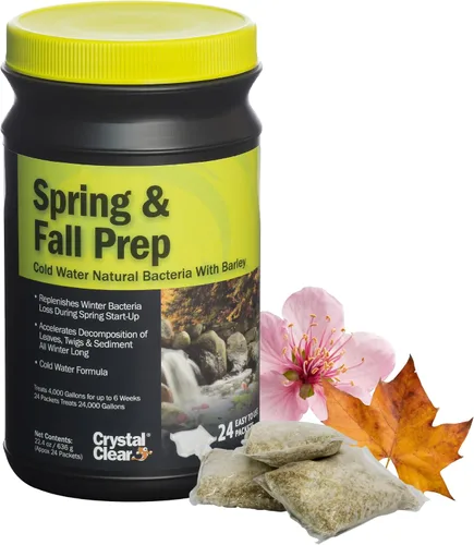 Miniatura 10 de CrystalClear Spring & Fall Prep – Bacterias naturales de agua fría con cebada – 12 paquetes de golosinas de hasta 12,000 galones