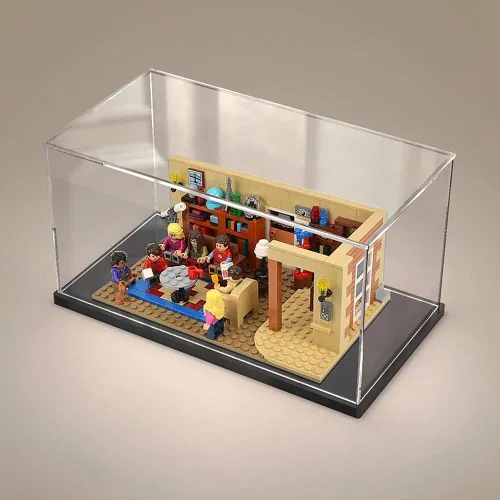 Miniatura 7 de Vitrina de acrílico transparente para juguetes coleccionables, caja de acrílico para ensamblar, escaparate de protección a prueba de polvo con base