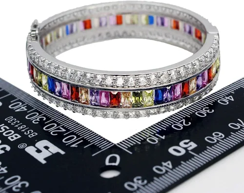 Miniatura 5 de Pulseras de amatista para mujer, color granate, rubí azul, zafiro, pulsera de tenis, novia, novia, joyería, Piedra Platino, morganita, topacio