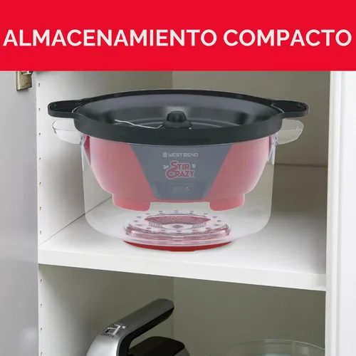 Miniatura 8 de West Bend Stir Crazy - Máquina de palomitas de maíz con aceite caliente, máquina para hacer palomitas de maíz con tapa grande para tazón de servir