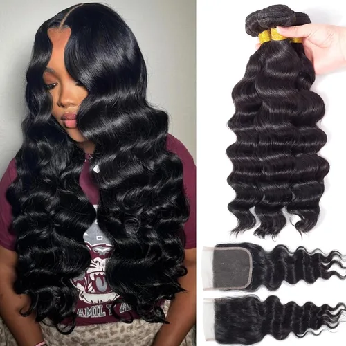 Miniatura 21 de Cabello Brasileño Ondulado Degradado de 2 Tonos 3 Paquetes Cabello Humano Virgen Remy Brasileño Paquetes de Tejido de Cabello Ondulado 100% Sin