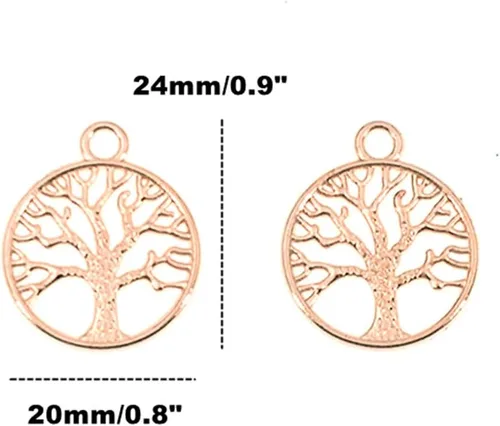 Miniatura 2 de ALIMITOPIA 50 dijes de árbol de la vida de aleación para manualidades, pulseras, collares, joyas, accesorios