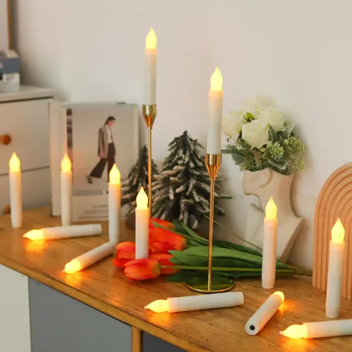 Miniatura 2 de MUMCHASI Velas sin llama Candelabros a pilas Velas LED parpadeantes Velas eléctricas sin llama Candelabros cónicos Iglesia Boda Fiesta de Halloween