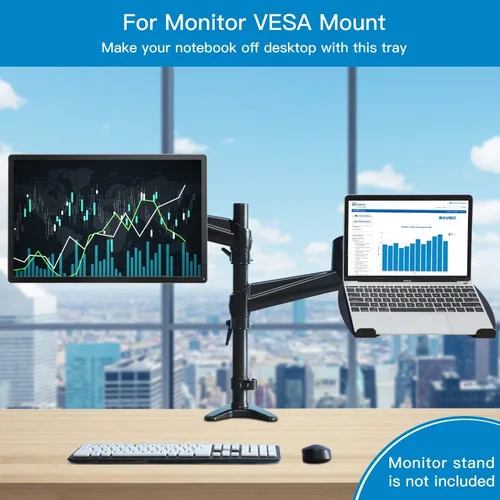 Miniatura 5 de Bandeja de acero para portátil para monitor VESA, soporte de montaje VESA para orificios de montaje VESA de 3.937 x 3.937 in con tornillos M4