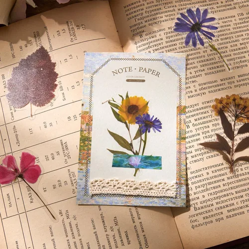 Miniatura 8 de emmoolife Juego de calcomanías de flores prensadas (380 piezas) con temática de flores secas, calcomanías florales botánicas para diarios