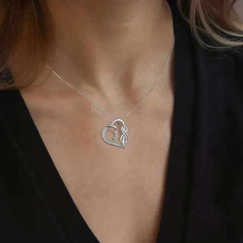 Miniatura 6 de Collares con inicial de corazón para mujer, collar con inicial infinita para regalos de adolescentes y niñas